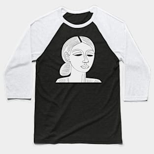 Lino Cut Indian Woman Baseball T-Shirt